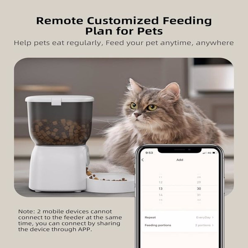 Automatic Cat Feeder - Wifi Cat Food Dispenser with APP Control - FBA Shipping, Amazon Ban