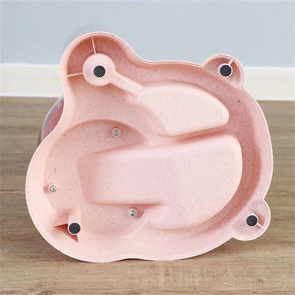 Automatic Dog Cat Feeder and Water Dispenser, Gravity Feeder Waterer, with Pet Food Bowl for Small Medium Puppy Kitten, Pink