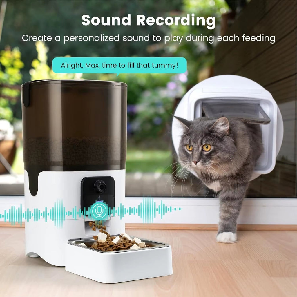 6L Pet Automatic Feeder APP Control with 1080P Camera Timing and Quantitative Smart Dog Feeder Automatic Feeder for Cat Dog